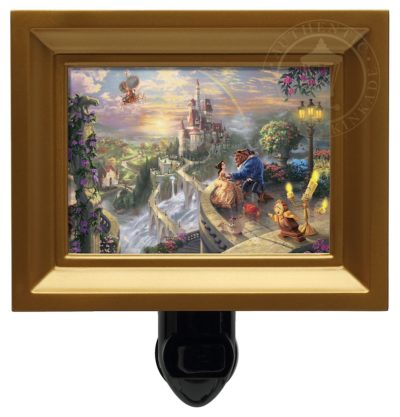 Beauty and the Beast Falling in Love - Nightlight (Gold Frame)