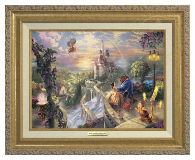 Beauty and the Beast Falling in Love - Canvas Classic (Gold Frame)