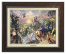 Beauty and the Beast Falling in Love - Canvas Classic (Espresso Frame)