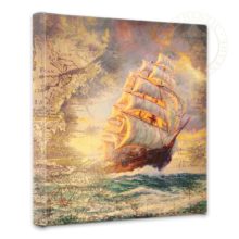 Courageous Voyage Map Collage- 14" x 14" Gallery Wrapped Canvas