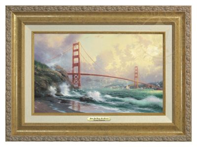 San Francisco, Golden Gate Bridge - Canvas Classic (Gold Frame)