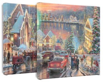 Lights of Christmastown, The - 14" x 14" Gallery Wrapped Canvas