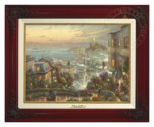 San Francisco, Lombard Street - Canvas Classic (Brandy Frame)