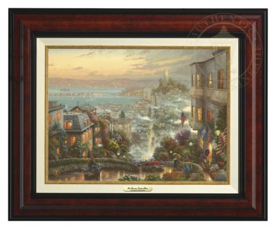San Francisco, Lombard Street - Canvas Classic (Burl Frame)