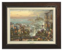 San Francisco, Lombard Street - Canvas Classic (Espresso Frame)