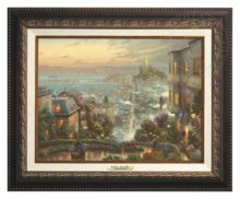 San Francisco, Lombard Street - Canvas Classic (Aged Bronze Frame)