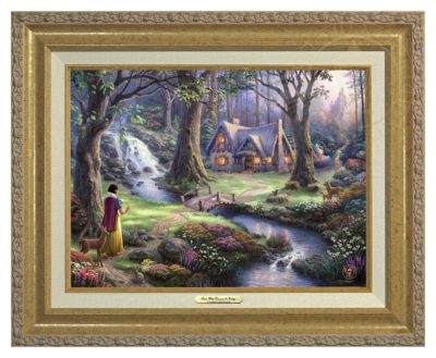 Snow White Discovers the Cottage - Canvas Classic (Gold Frame)