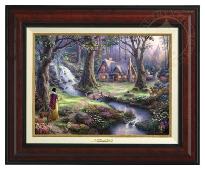 Snow White Discovers the Cottage - Canvas Classic (Burl Frame)