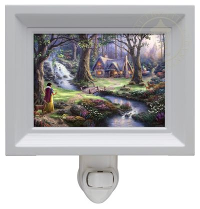 Snow White Discovers the Cottage - Nightlight (White Frame)