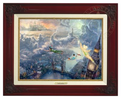 Tinker Bell and Peter Pan Fly to Neverland - Canvas Classic (Brandy Frame)