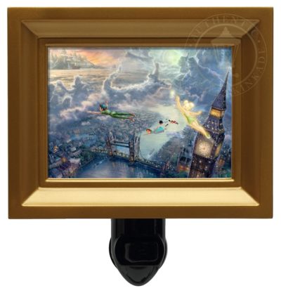 Tinker Bell and Peter Pan Fly to Neverland - Nightlight (Gold Frame)