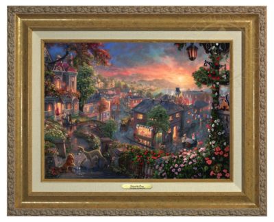 Lady and the Tramp - Canvas Classic (Gold Frame)