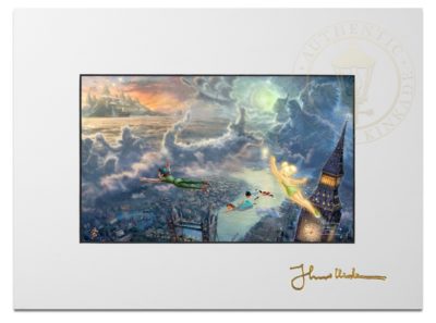 Tinker Bell and Peter Pan Fly to Neverland - 9" x 12" Matted Print