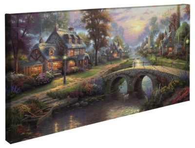 Sunset on Lamplight Lane – 16" x 31" Gallery Wrapped Canvas