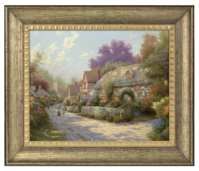 Cobblestone Village - 16" x 20" Brushstroke Vignette (Burnished Gold Frame)