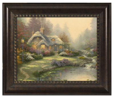 Everett's Cottage - 16" x 20" Brushstroke Vignette (Rich Burl Frame)
