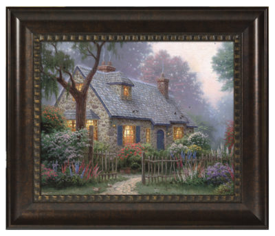 Foxglove Cottage - 16" x 20" Brushstroke Vignette (Rich Burl Frame)