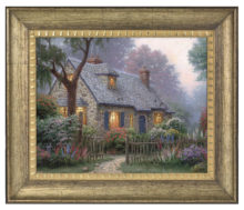 Foxglove Cottage - 16" x 20" Brushstroke Vignette (Burnished Gold Frame)
