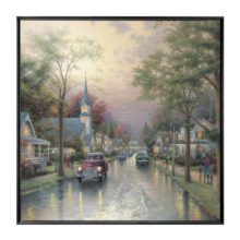 Hometown Morning - 36" x 36" Framed Canvas Wall Murals