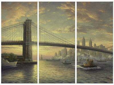 Sprit of New York, The - 36" x 16" (Set of 3 Panels) Triptych Giclee Canvas (Set of Three)