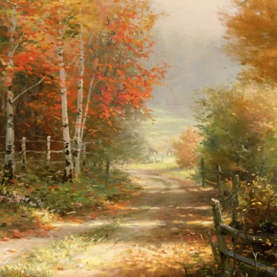 A Walk Down Autumn Lane - Limited Edition Art Art For Sale