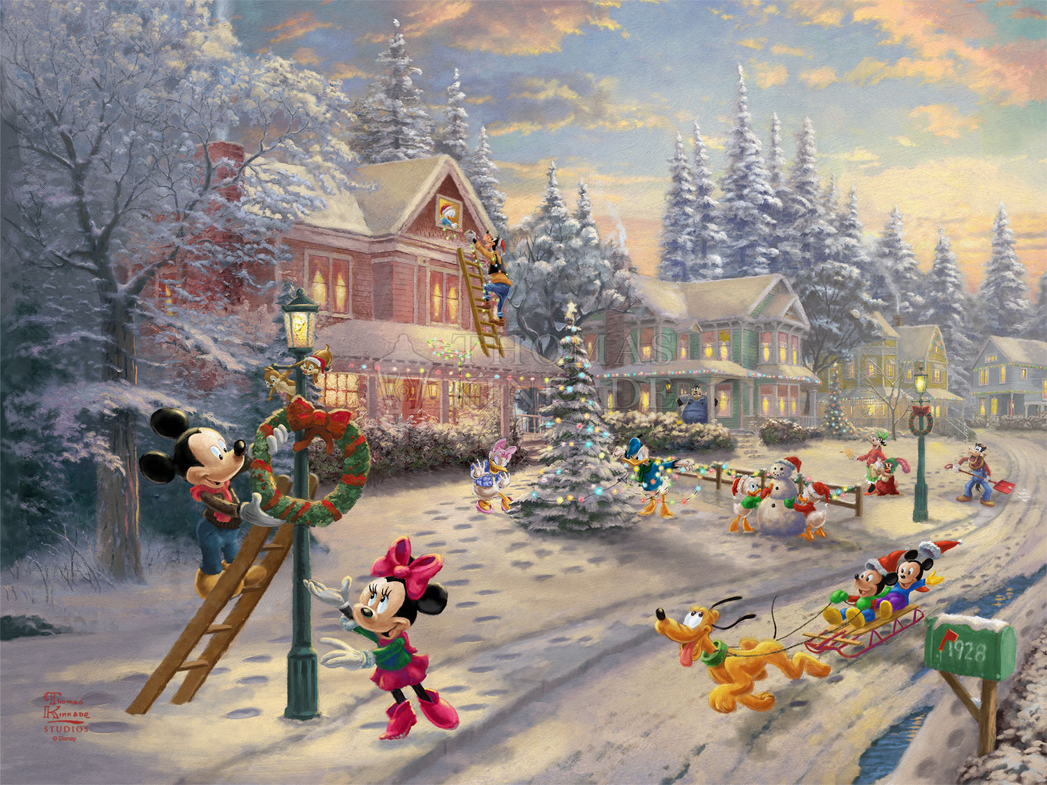 Mickey's Victorian Christmas Limited Edition Art Art For Sale