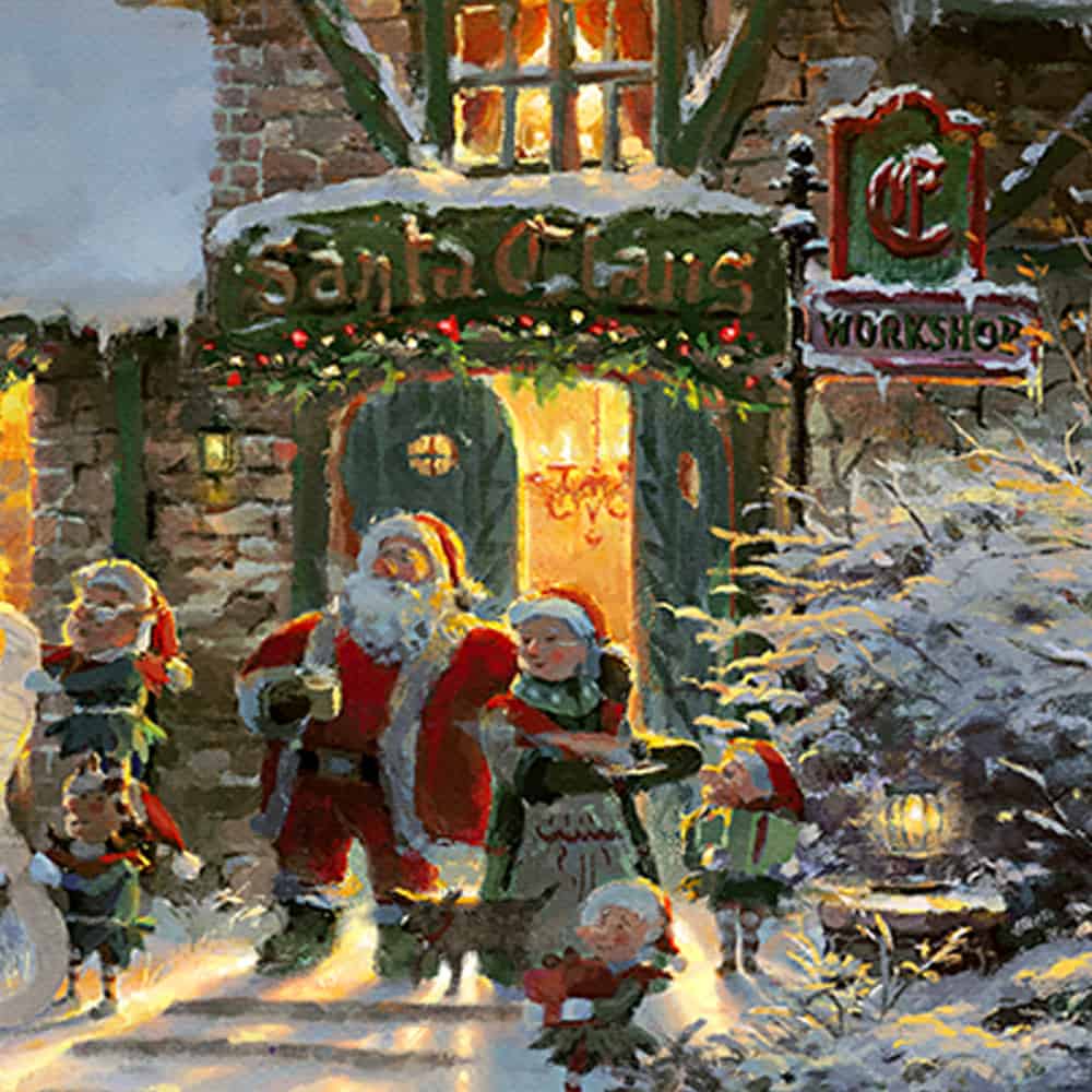 Days before christmas. Santa s Night before Christmas Kinkade. Thomas Kinkade Christmas Санта на крыше.